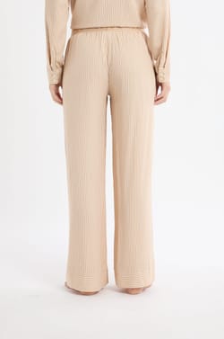 Pantalon de pyjama à rayures et taille élastique;${refinementColor}
