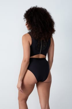 Lightly Lined Bodysuit With Tulle And Lace;${refinementColor}