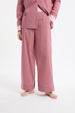 Pantal&oacute;n de pijama a rayas con algod&oacute;n;${refinementColor}