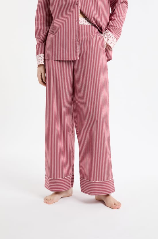 Pantal&oacute;n de pijama a rayas con algod&oacute;n;${refinementColor}