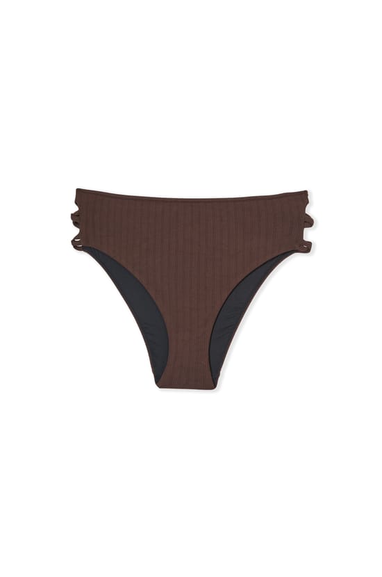 Bas de maillot de bain taille haute lac&eacute;;${refinementColor}
