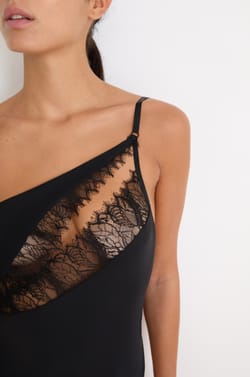 Bodysuit with lace;${refinementColor}