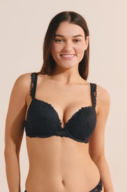Soutien-gorge N.5 - Le coques fines plongeant en dentelle;${refinementColor}