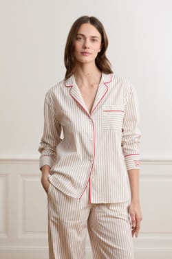 Chemise &agrave; rayures avec coton;${refinementColor}