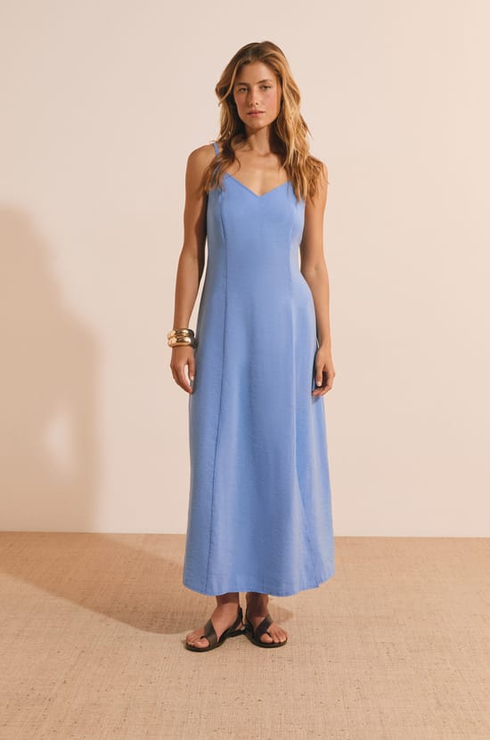 Long halter neck dress;${refinementColor}