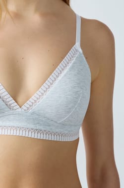 Cotton Wireless Triangle Bra;${refinementColor}