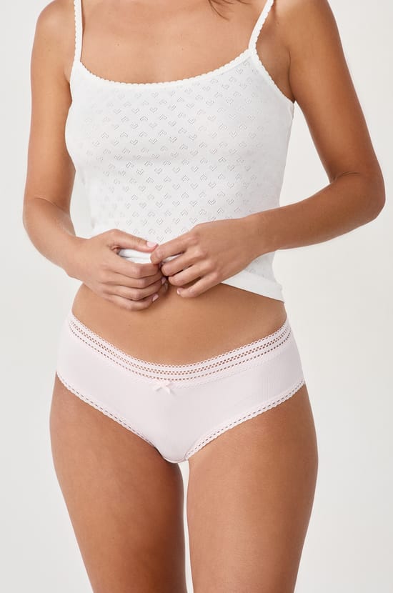 Shorty microfibre d&eacute;tails dentelle;${refinementColor}
