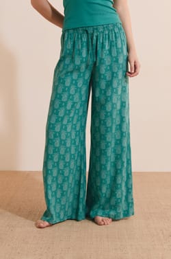 Pantalon de pyjama 7/8 &agrave; motifs;${refinementColor}