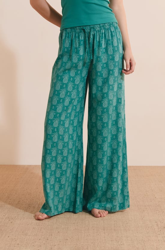 Pantalon de pyjama 7/8 &agrave; motifs;${refinementColor}