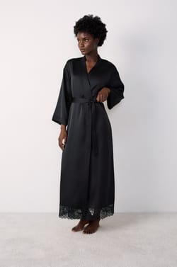 Long Satin Robe With Lace Details;${refinementColor}