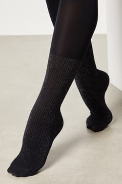 Fashion tights with sock effect;${refinementColor}