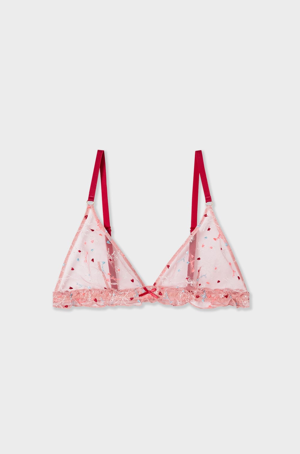 Embroidered Triangle Bra With Underwire;${refinementColor}