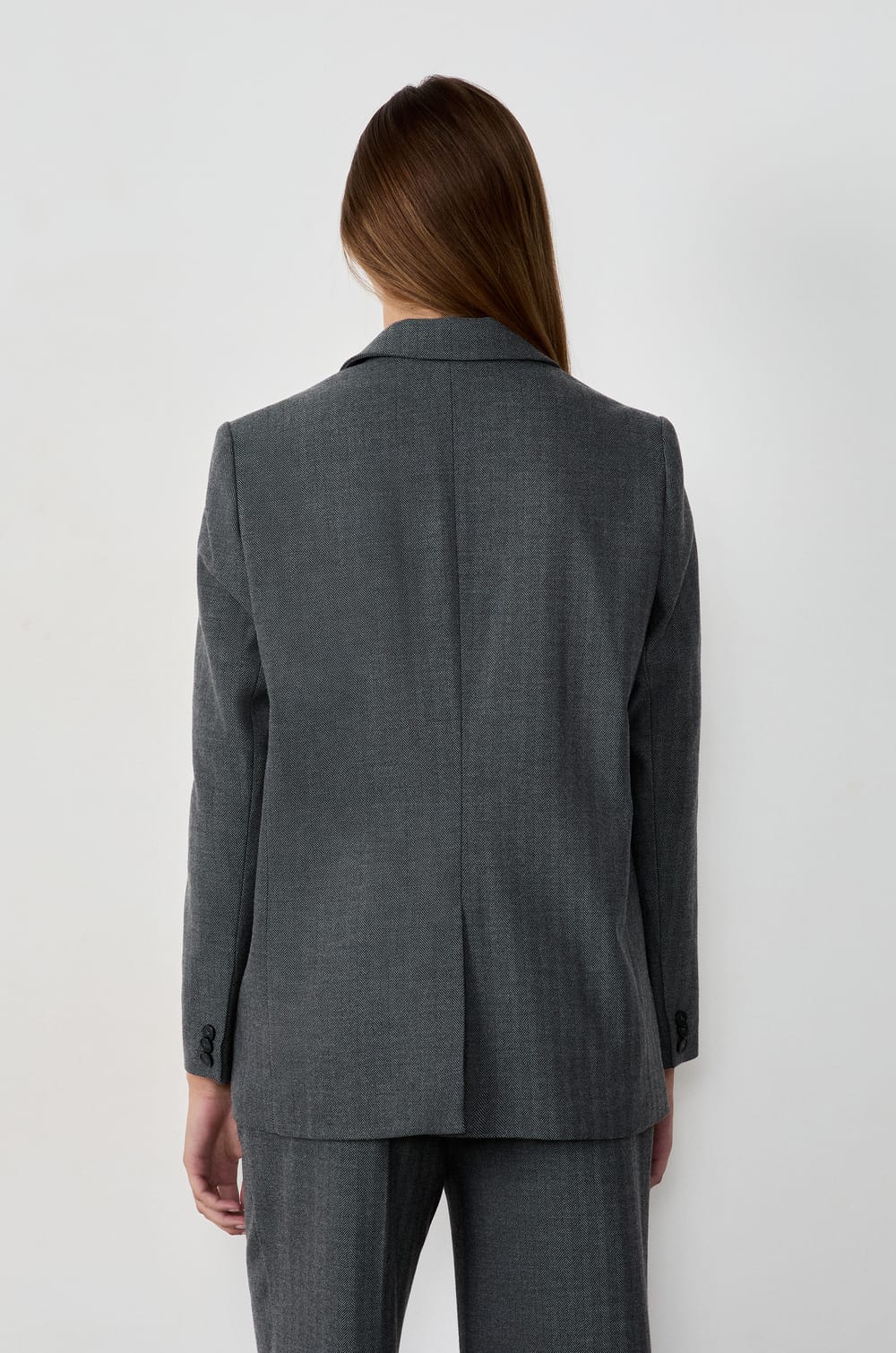 Blazer jacket with buttons;${refinementColor}