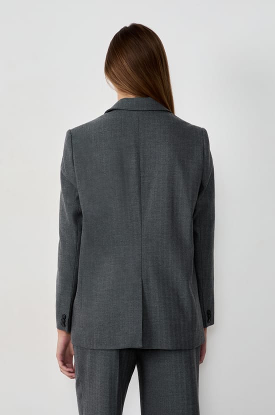 Blazer jacket with buttons;${refinementColor}
