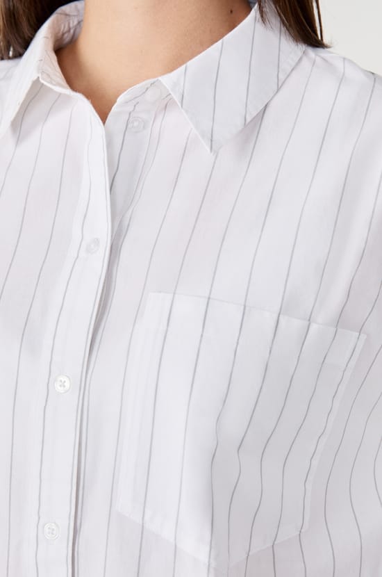 Chemise à rayures en coton;${refinementColor}