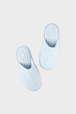 Chaussons mules &agrave; rayures avec coton;${refinementColor}