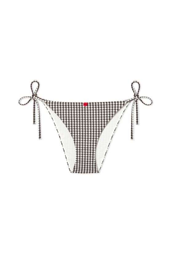 Bas de maillot de bain bikini &agrave; nouer vichy;${refinementColor}