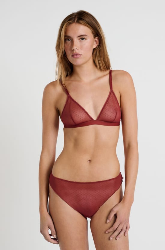 Soutien-gorge triangle sans armature en tulle;${refinementColor}
