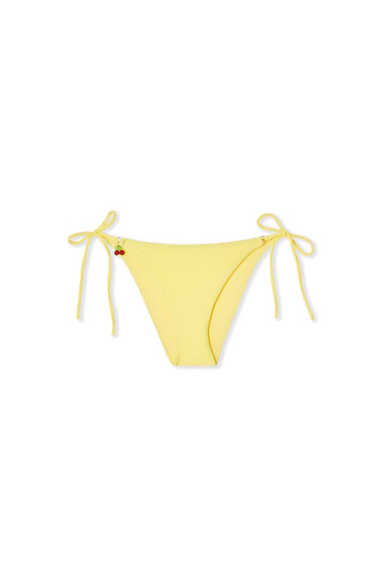 Bas de maillot de bain bikini  &agrave; nouer satin&eacute; avec charm cerise;${refinementColor}