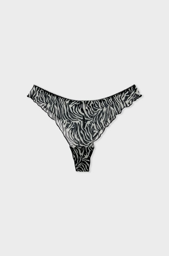Zebra tulle tanga;${refinementColor}