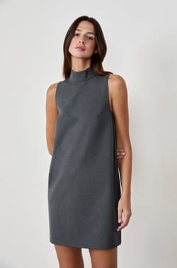 High Neck Straight Dress;${refinementColor}