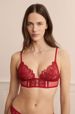 Bustier Bra in Guipure Lace;${refinementColor}