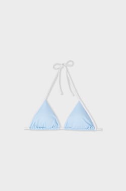 Triangle Bikini Top with Tie-Up Pattern;${refinementColor}