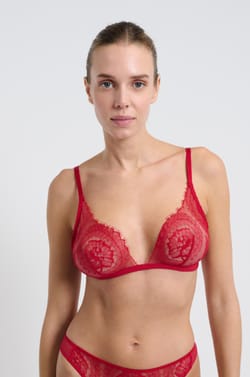 Soutien-gorge triangle en dentelle;${refinementColor}