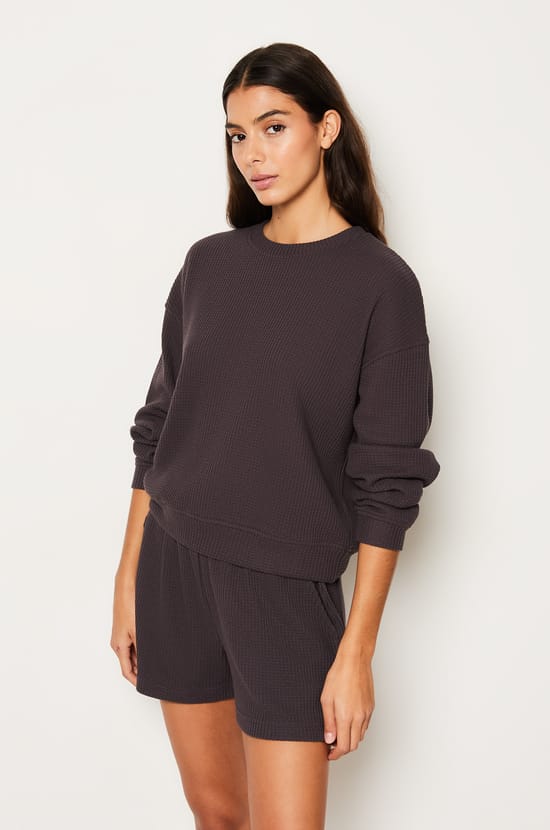 Sweat de pyjama gaufré;${refinementColor}