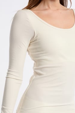 T-shirt manches longues col danseuse avec brassière intégrée;${refinementColor}