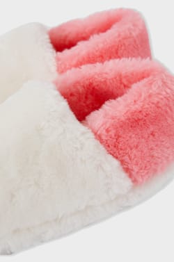 Faux Fur Mule Slippers;${refinementColor}
