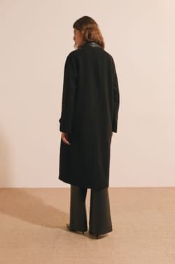 Manteau long droit avec boutons;${refinementColor}