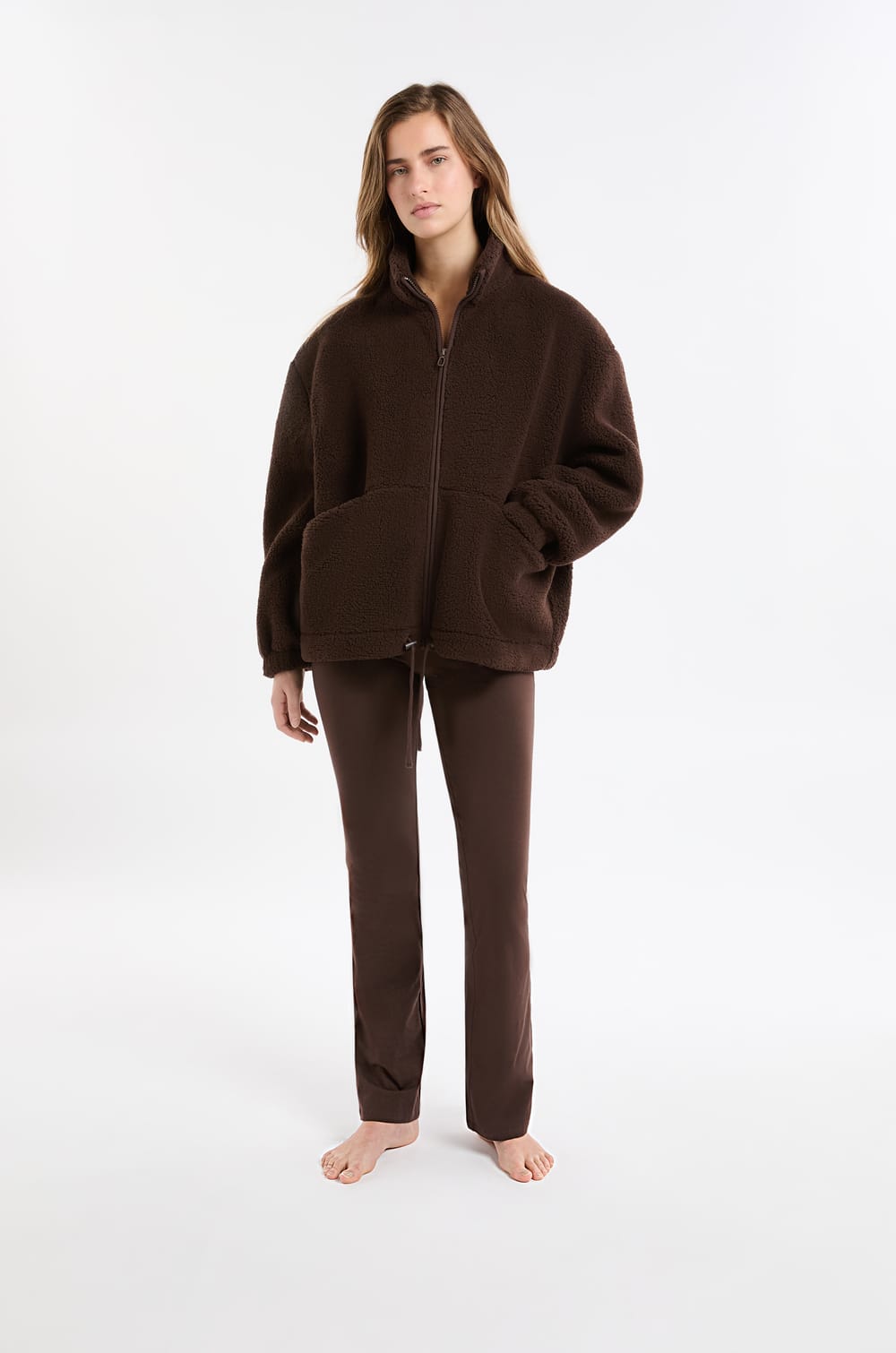 Jacke mit Stehkragen und Kordelzug;${refinementColor}