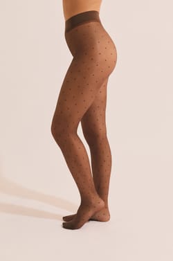 Collant transparent &agrave; pois - 15 Deniers;${refinementColor}