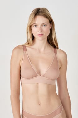 Wireless Triangle Bra Tulle;${refinementColor}