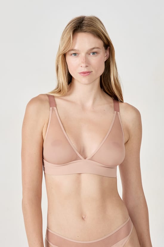 Wireless Triangle Bra Tulle;${refinementColor}