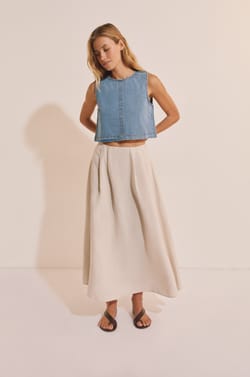 Jupe longue en lin;${refinementColor}