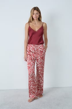 Pantalon de pyjama motif zebr&eacute;;${refinementColor}