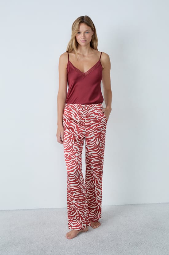 Pantalon de pyjama motif zebré;${refinementColor}