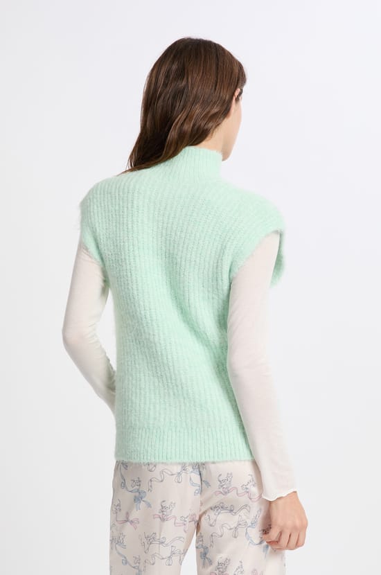 Pull sans manches col montant;${refinementColor}