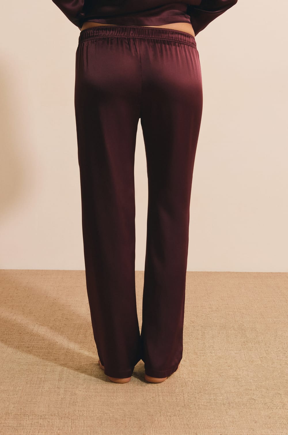 Pantalon de pyjama en soie;${refinementColor}