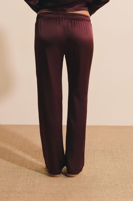 Pantalon de pyjama en soie;${refinementColor}