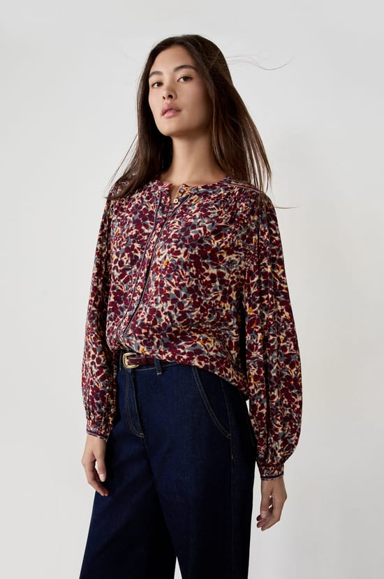 Camisa con estampado floral;${refinementColor}