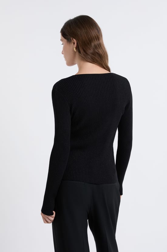 Cardigan irisé avec boutons dorés;${refinementColor}