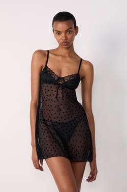 Short Transparent Nightdress With Heart Bow At The Back;${refinementColor}