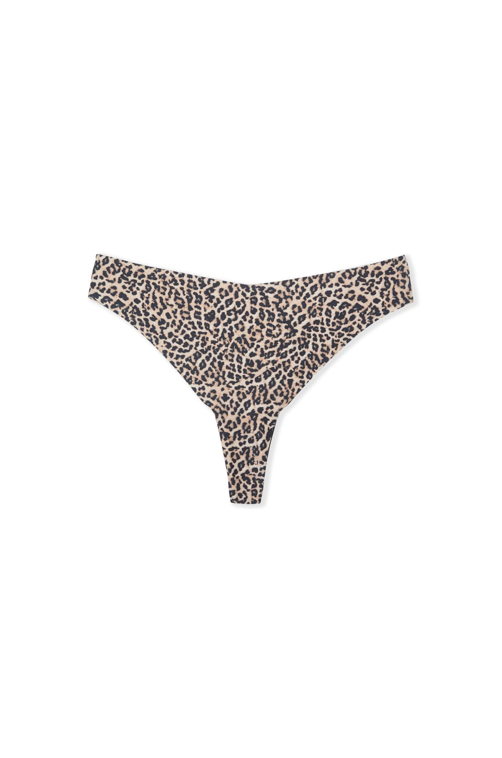 Tanga de microfibra sin costuras con estampado de leopardo;${refinementColor}