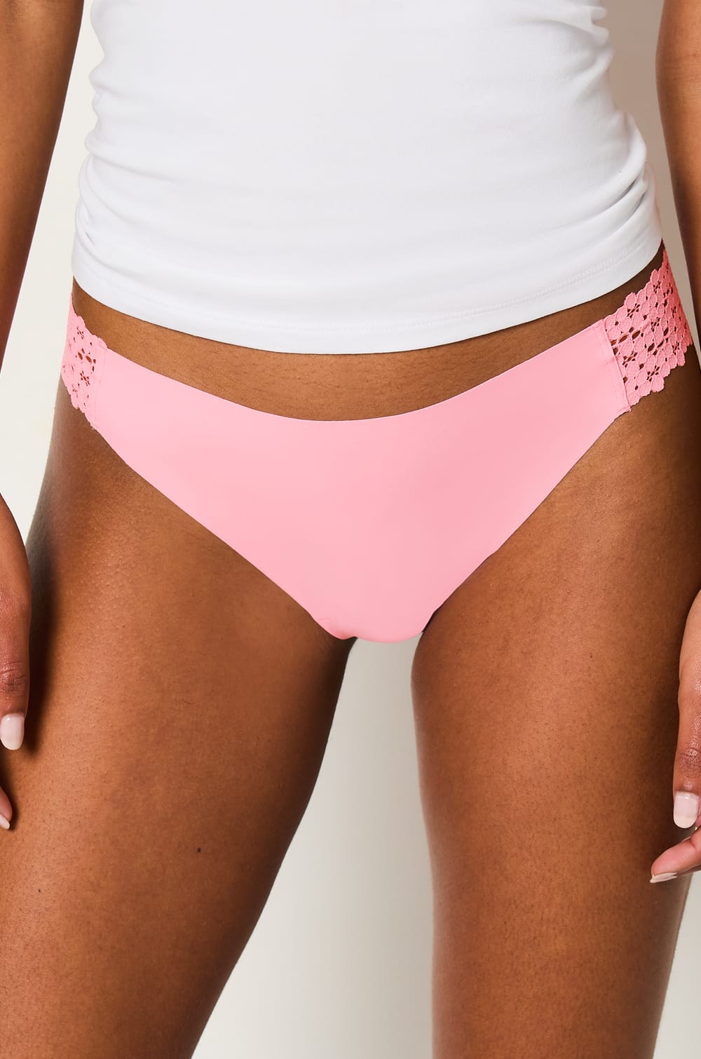 Microfibre and Lace Brief;${refinementColor}