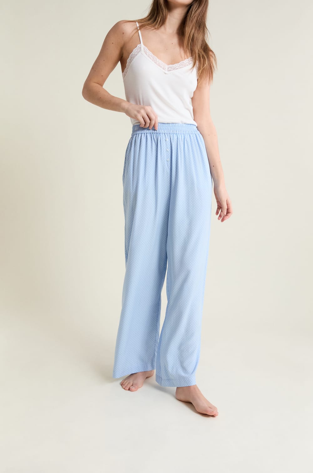 Pantalon de pyjama &agrave; pois;${refinementColor}