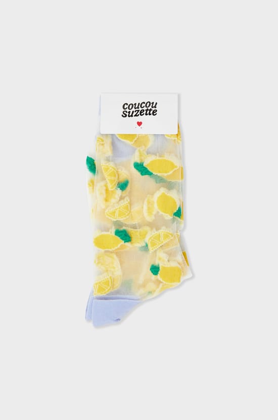 Chaussettes transparentes à motifs citrons Coucou Suzette;${refinementColor}