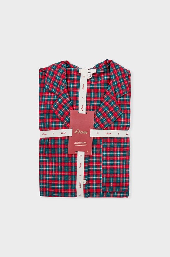 Ensemble de pyjama 2 pièces à carreaux en coton;${refinementColor}